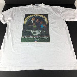 Y2K Obama Shirt Men's Extra Extra Large White First Family Inauguration Tee 2009